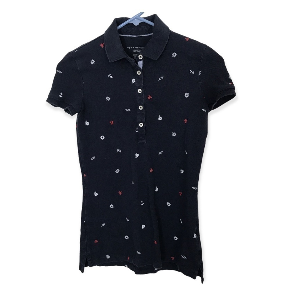 3/$15 Tommy Hilfiger classic fit navy blue polo tee